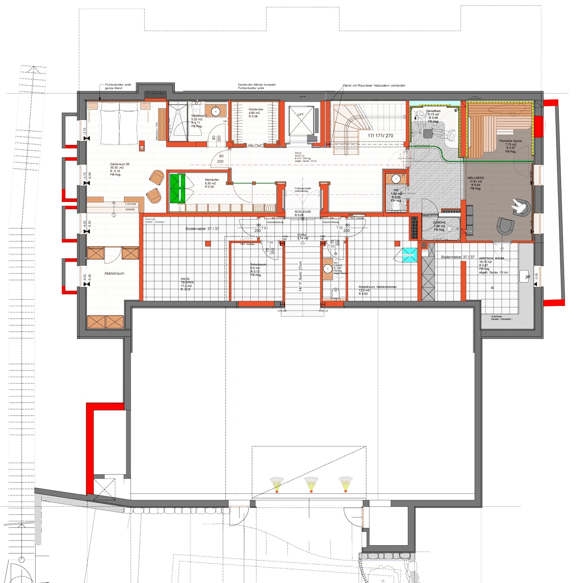 Grundriss Erdgeschoss Chalet am Lutzenberg