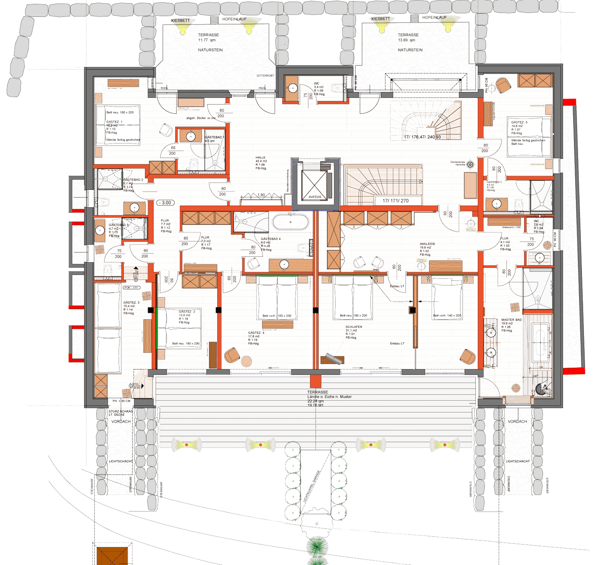 Grundriss 1. Obergeschoss Chalet am Lutzenberg